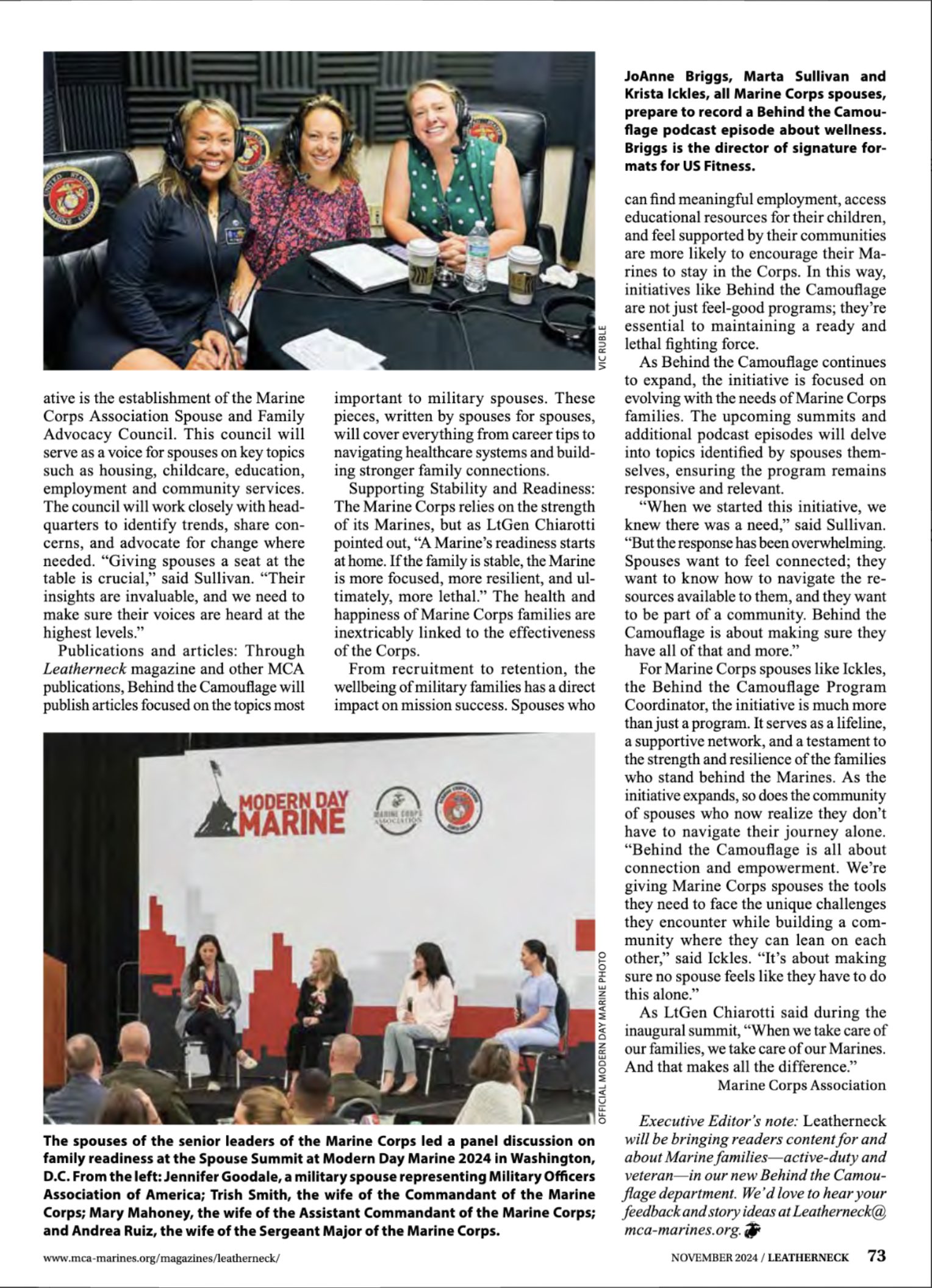 Page 2 of Behind the Camouflage feature from the November 2024 Issue of Leatherneck Magazine