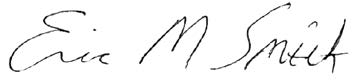 Gen Eric M. Smith's signature